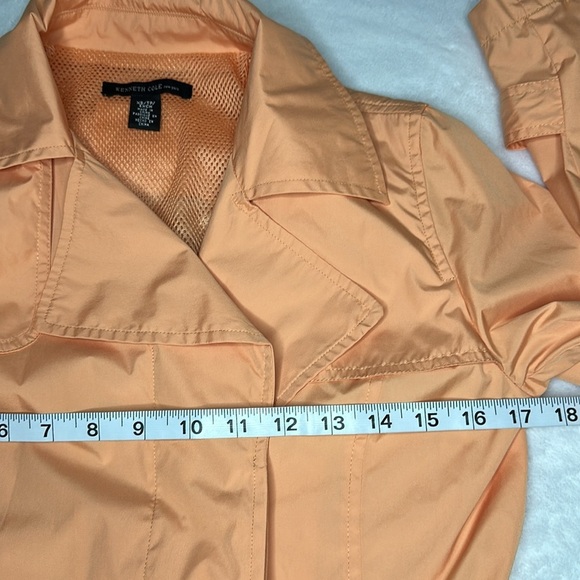 Kenneth Cole Women’s Spring Trench Coat Lightweight Pastel Orange Sherbet XS - Picture 11 of 12